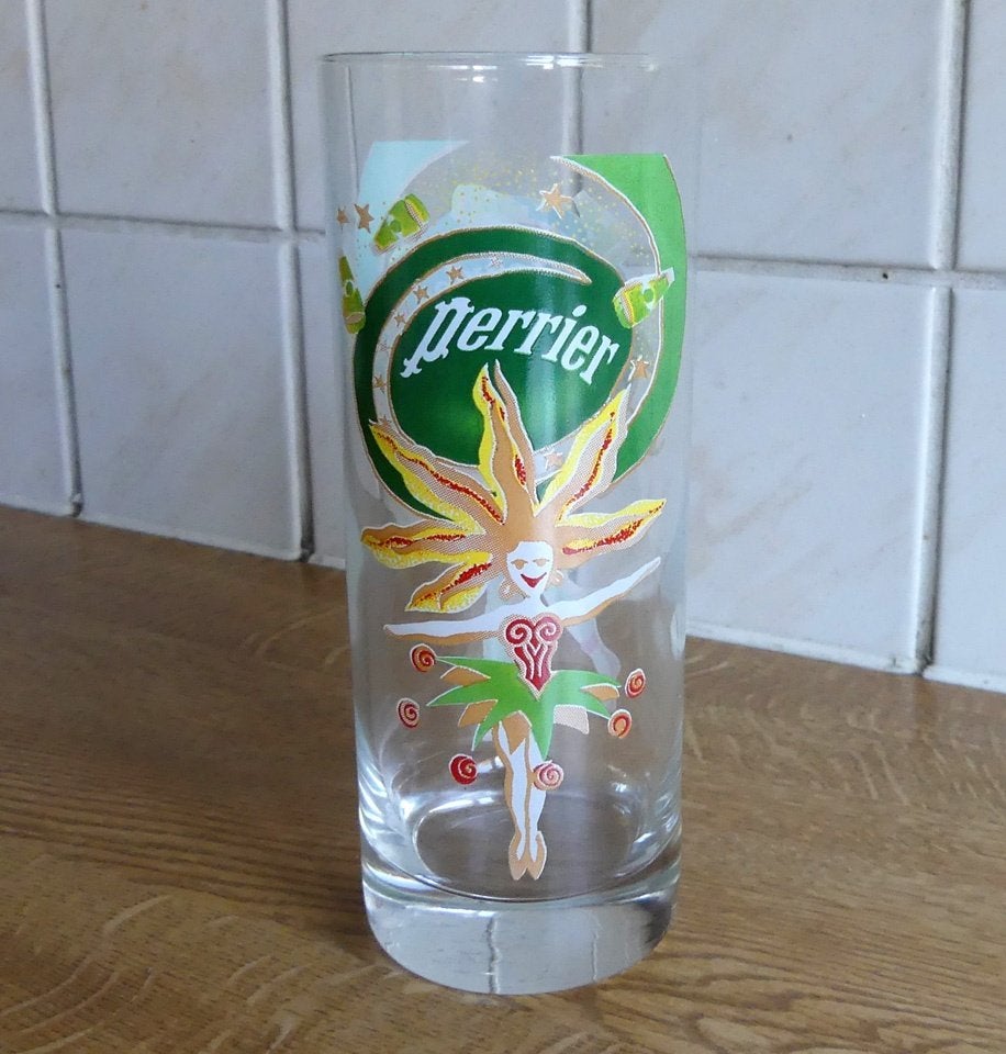 Perrier glas longdrinkglas waterglas bronwater, Glas of Glazen, Ophalen of Verzenden, Overige stijlen, Glas