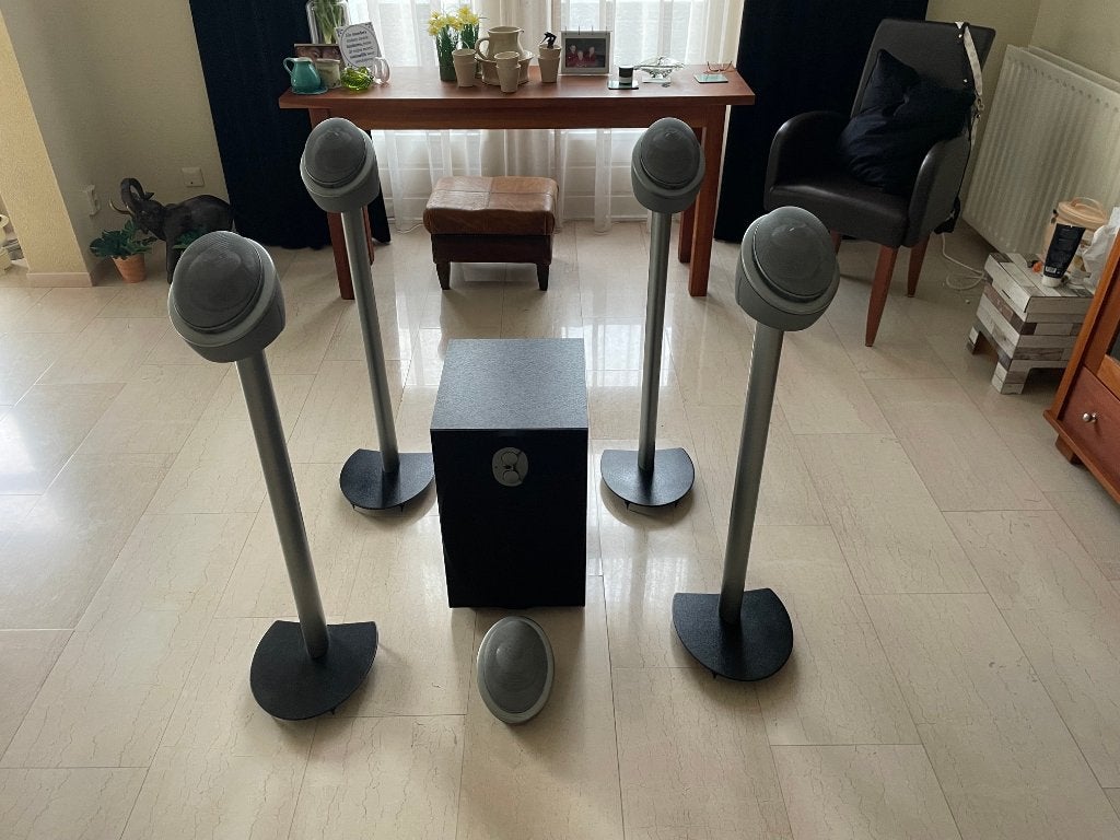 Mirage Omnisat Platina met Subwoofer LF-150, Audio, Tv en Foto, Luidsprekers, Gebruikt, Subwoofer, 120 watt of meer, Ophalen