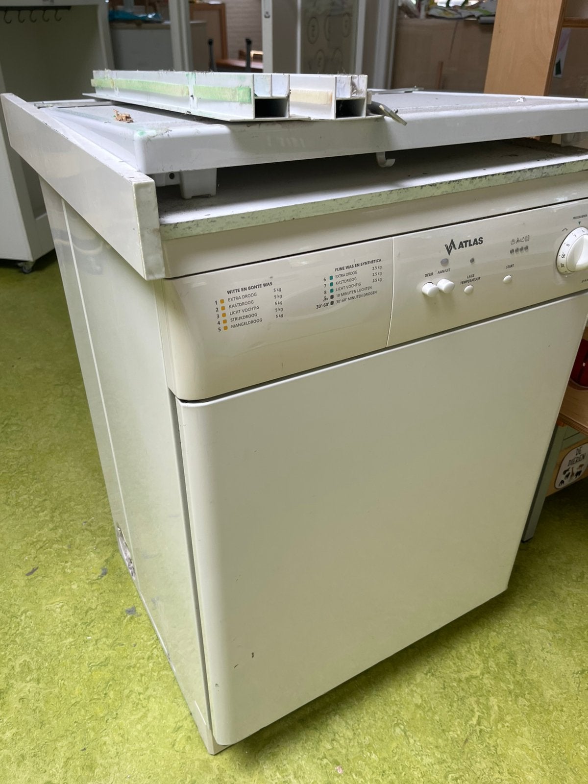 Wasmachine (kapot) & droger (oud), Witgoed en Apparatuur, Ophalen, Zo goed als nieuw, 85 tot 90 cm