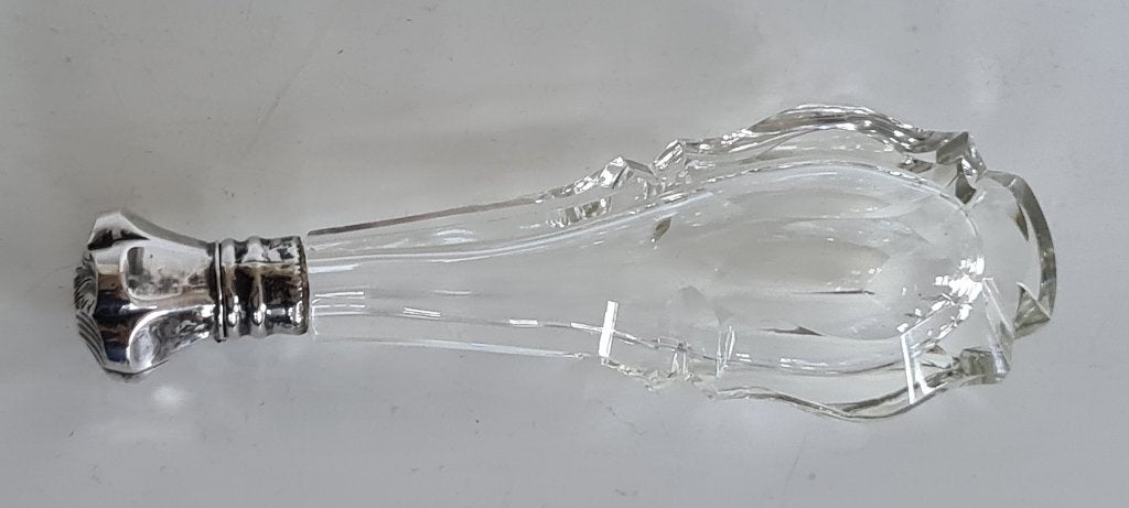 Hollandse Kristallen Odeurflacon Parfumflesje Zilveren Dop, Antiek en Kunst, Antiek | Goud en Zilver, Ophalen of Verzenden, Zilver