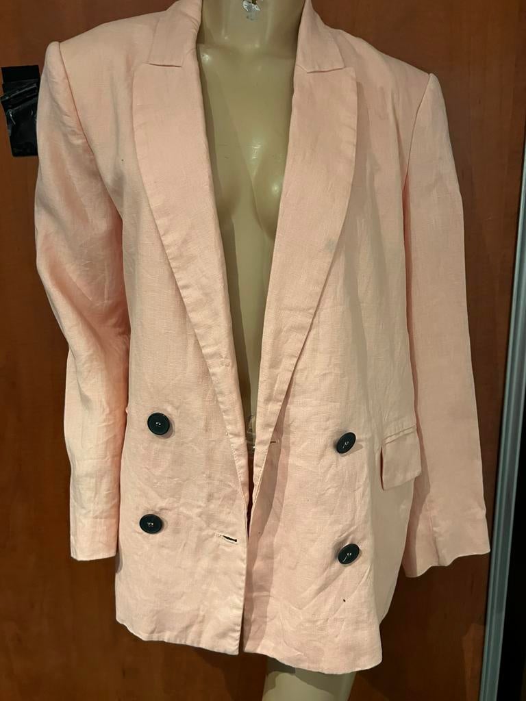 ZARA linnen blazer maat m zalmroze zgan, Maat 38/40 (M), F, G, Ophalen of Verzenden