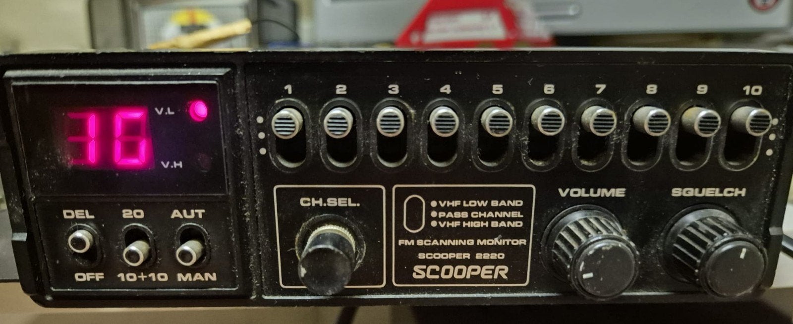 Scooper 2220 VHF Low-High Scanning Monitor - Zonder Speaker, Telecommunicatie, Scanners, Ophalen of Verzenden, Gebruikt, Minder dan 30 kanalen