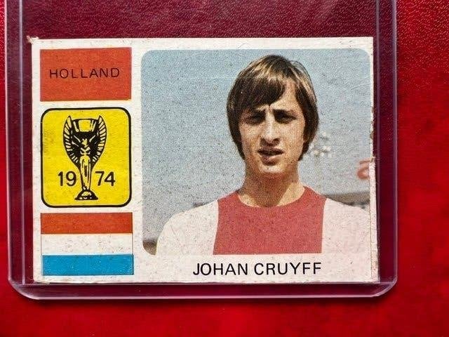 Johan Cruyff Monty Voetbal sticker card wk 1974, Verzenden, Gebruikt, Ajax, Poster, Plaatje of Sticker