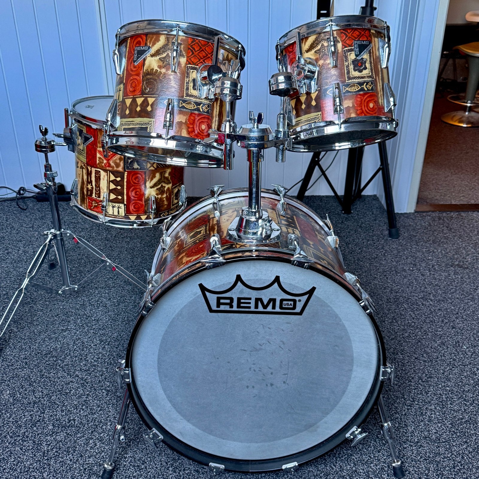 Uniek Remo Master Touch drumstel African Style, Ophalen, Gebruikt, Overige merken