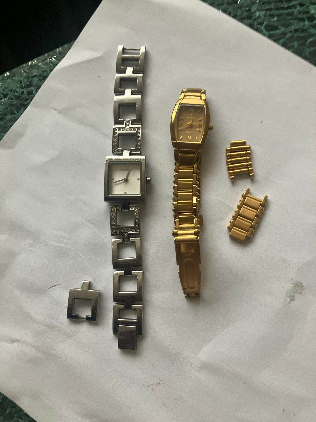Set van 2 horloges: Zilver met Swarovski & Verguld Gouden, Overige merken, Gebruikt, Polshorloge, Ophalen of Verzenden