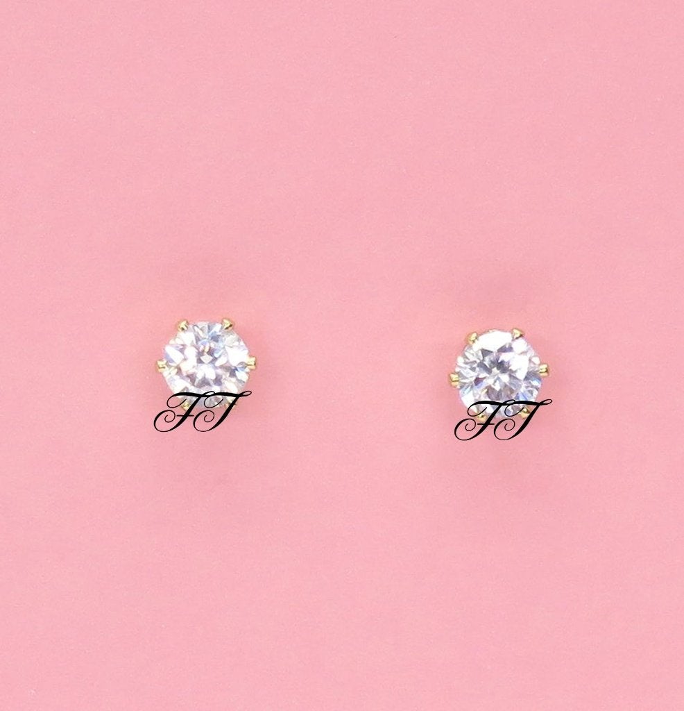 Zeer mooie Cubic Zirconia vergulde oorbellen., Sieraden, Tassen en Uiterlijk, Oorbellen, Overige materialen, Overige kleuren, Nieuw