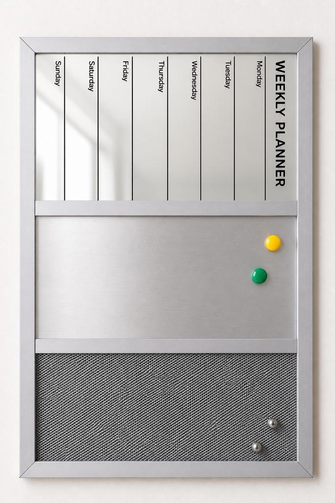 Handige 3-in-1 Weekplanner & Combibord (Whiteboard&prikbord)
