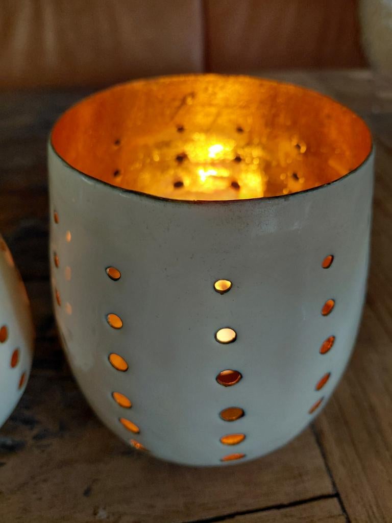 Colmore by Giga theelichthouders - Set van 2, Ophalen of Verzenden, Zo goed als nieuw, Metaal, Minder dan 25 cm