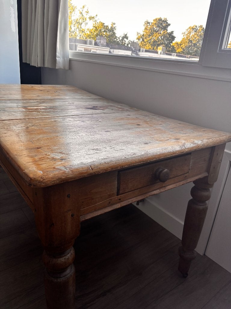 Grenen houten tafel verstelbaar, Huis en Inrichting, Ophalen, Gebruikt, Teakhout, 50 tot 100 cm