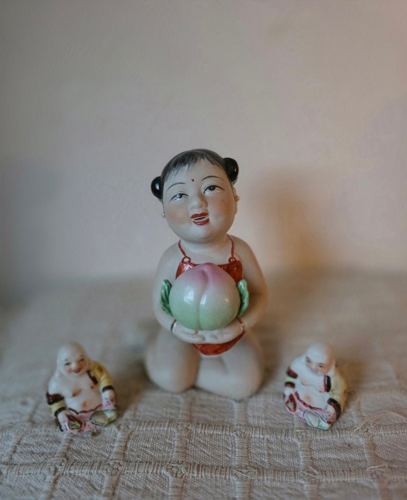 Oude bisque boedha beeldjes uit china, Ophalen, Zo goed als nieuw, Mens