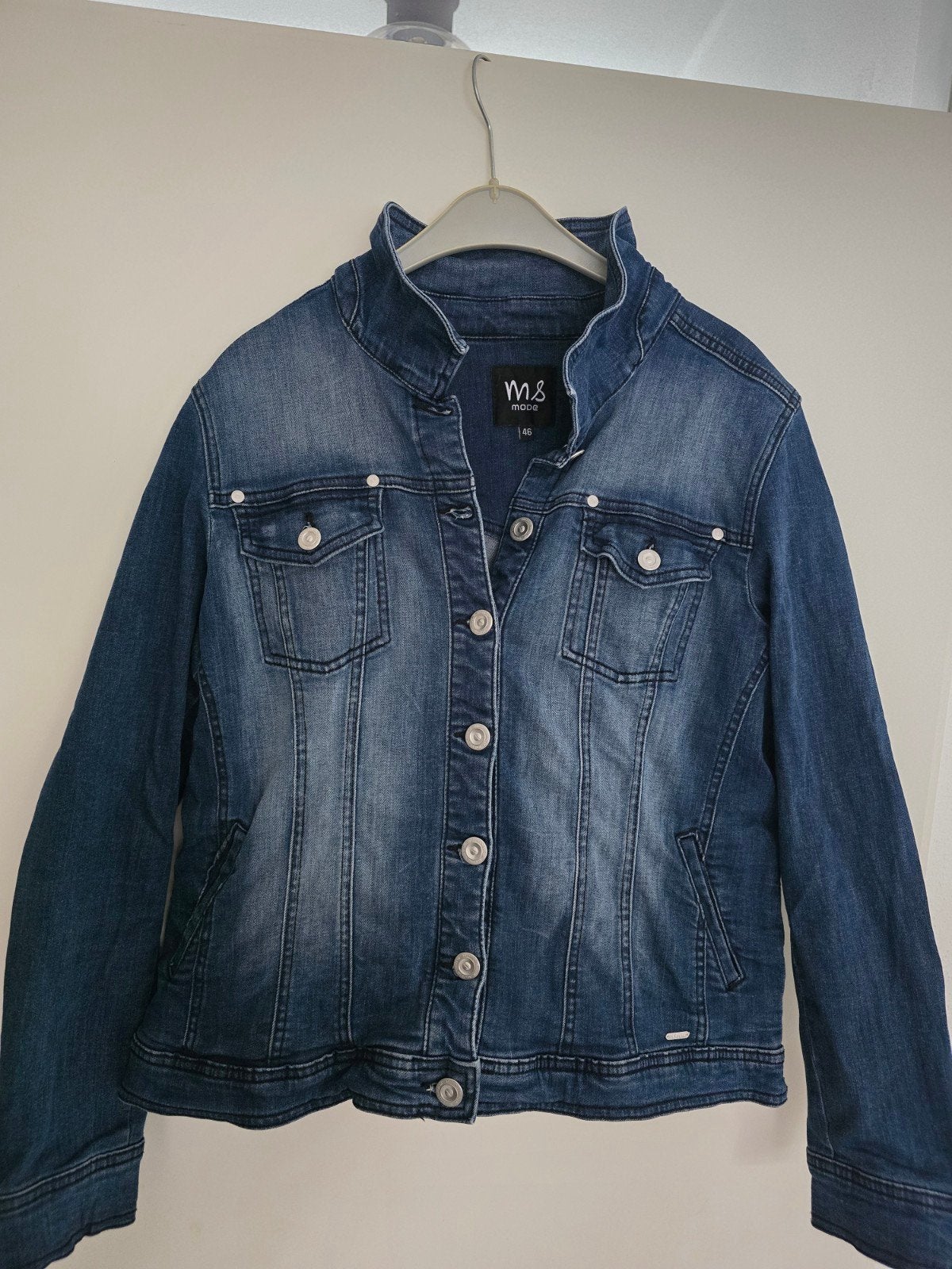MS Mode spijkerjas maat 44, Kleding | Dames, Grote Maten, Blauw, Ophalen of Verzenden, Zo goed als nieuw, MS Mode