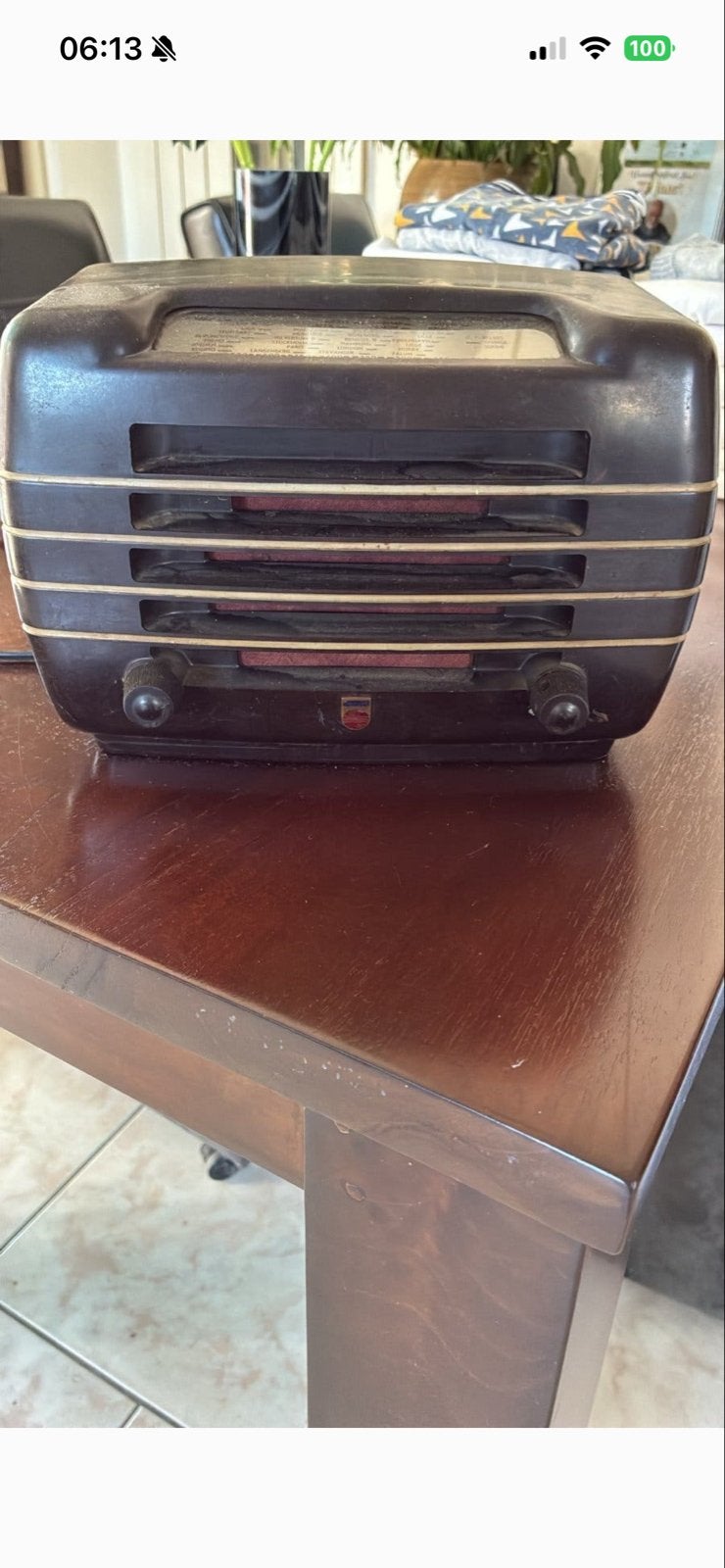 Vintage Philips buizenradio - uit 48-49, Ophalen of Verzenden, Niet werkend, Radio