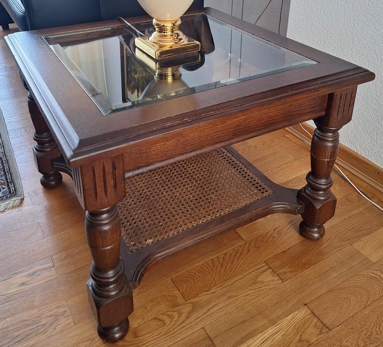 Klein glazen bijzettafeltje - 67x67x49cm, Ophalen, Gebruikt, 50 tot 100 cm, Glas