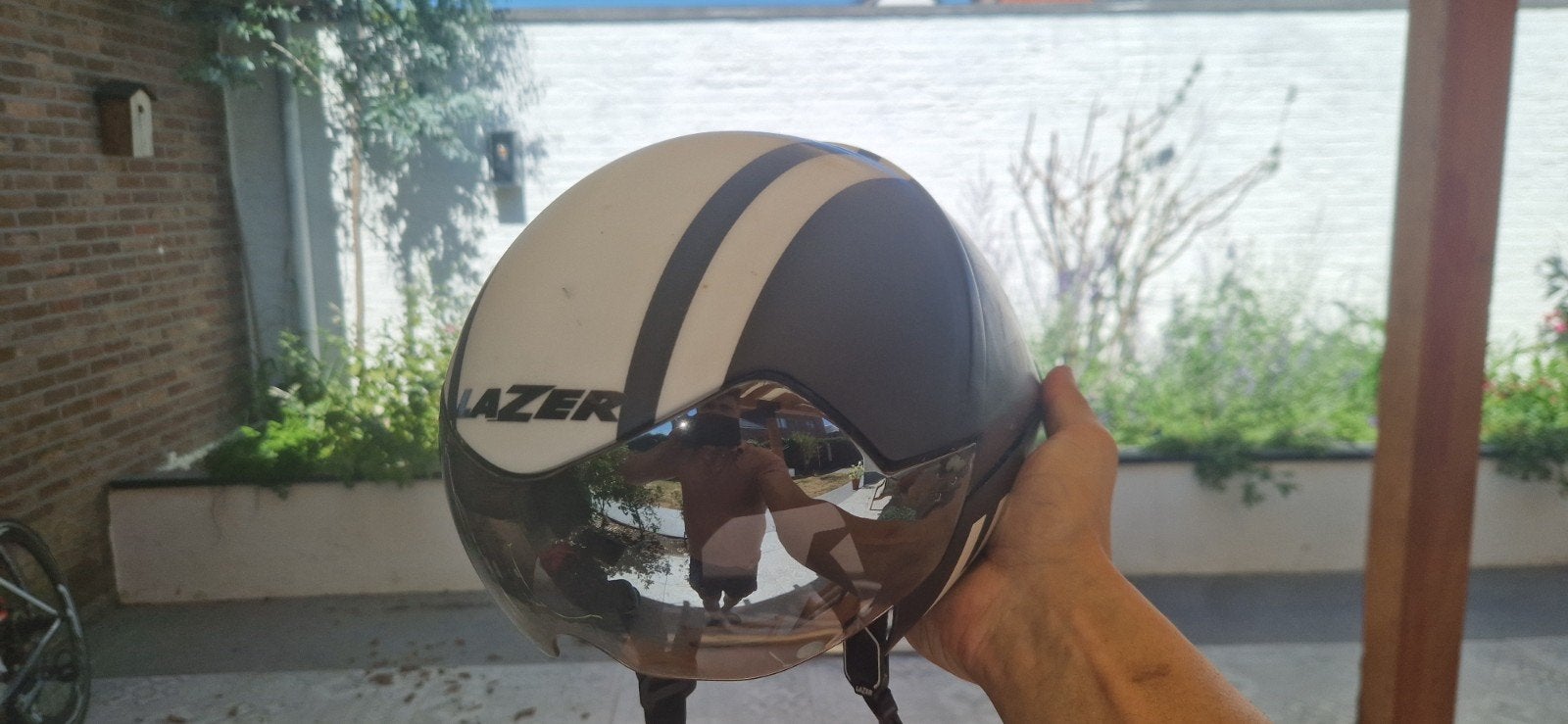 lazer tijdrithelm maat L, Ophalen of Verzenden, Gebruikt, Helm