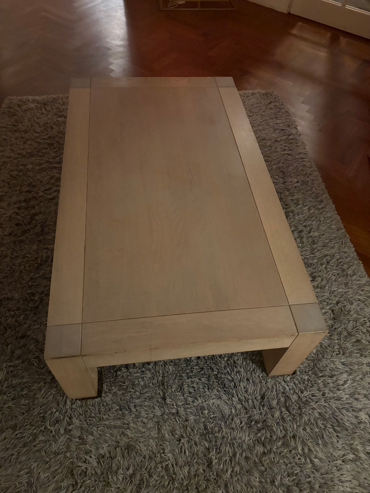 Hans Daalder Salontafel - Whitewash Eiken (140x80 cm), Ophalen, Gebruikt, 100 tot 150 cm, Eikenhout