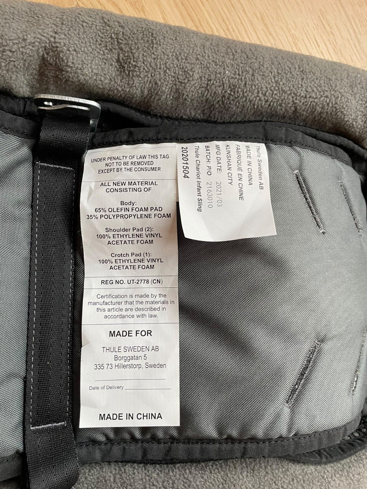 Foto 4 van 2x Thule Chariot Infant Sling - Draagzak voor baby's