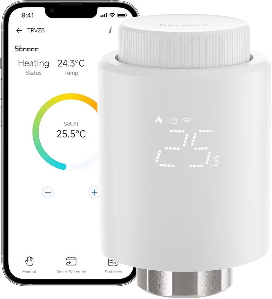 Sonoff TRVZB Slimme Zigbee Radiatorkraan - Nieuwstaat, Doe-het-zelf en Verbouw, Thermostaten, Ophalen of Verzenden, Slimme thermostaat
