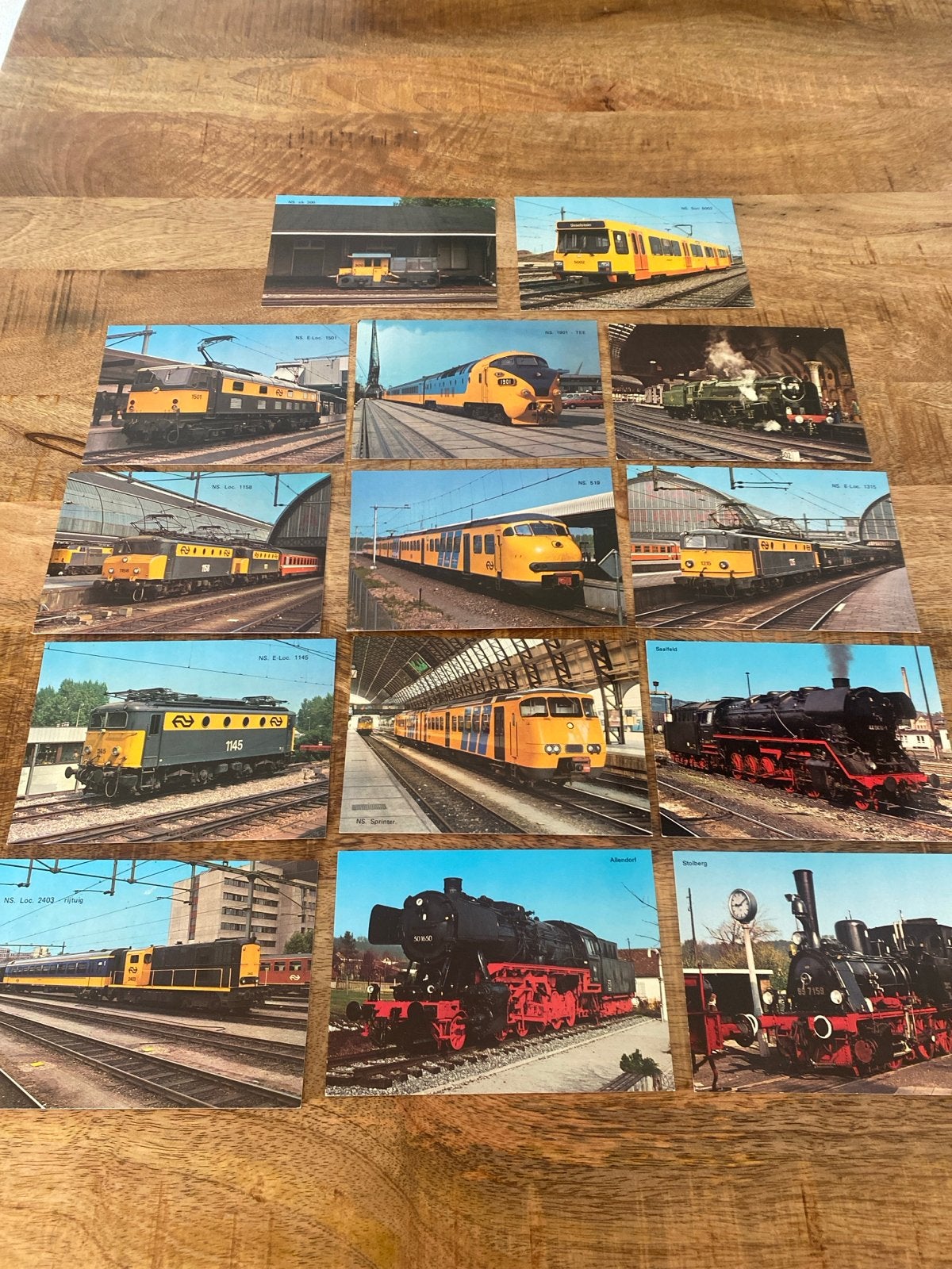 14 diverse ansichtkaarten trein - NS, stoomlocomotieven, Verzamelen, Spoorwegen en Tramwegen, Gebruikt, Trein, Kaart of Prent