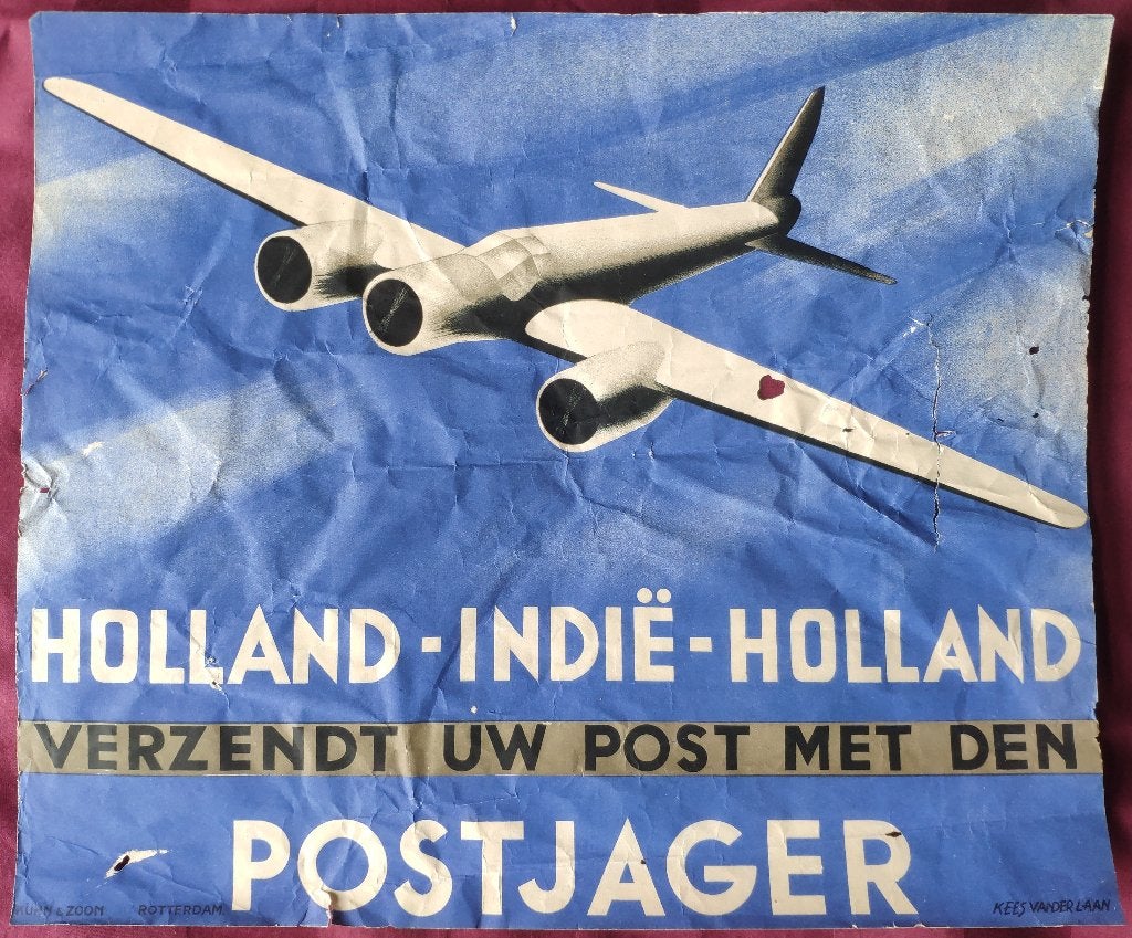 Nederlands Indië verzendt uw post met den Postjager poster 2, Ophalen, Gebruikt, Rechthoekig Liggend, A1 t/m A3