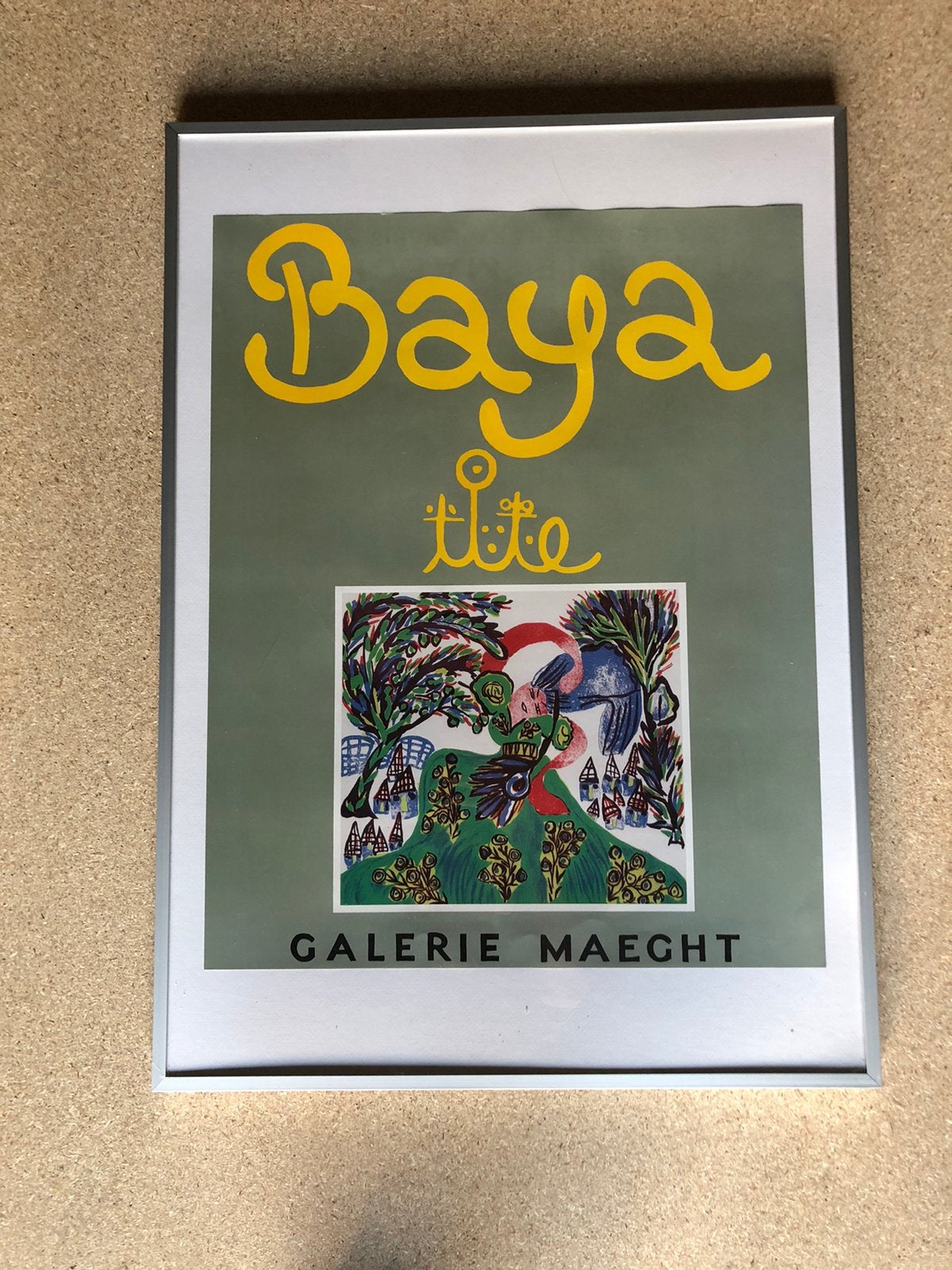 Baya galerie maeght poster in schilderij lijst, Ophalen, Rechthoekig Staand, Met lijst, Zo goed als nieuw
