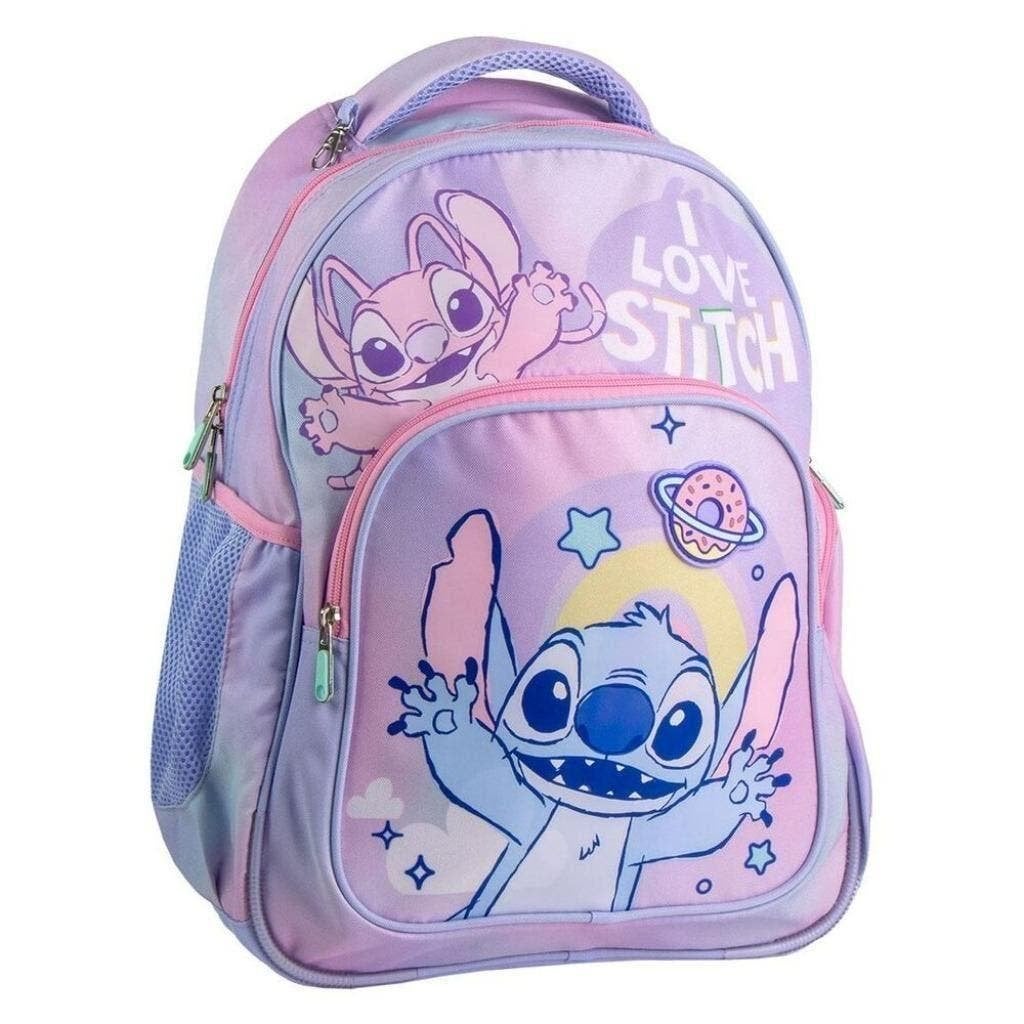 Stitch en Angel Rugzak / Schooltas - 42 cm - Disney Rugtas, 30 tot 40 cm, Rugtas, Ophalen of Verzenden, Roze