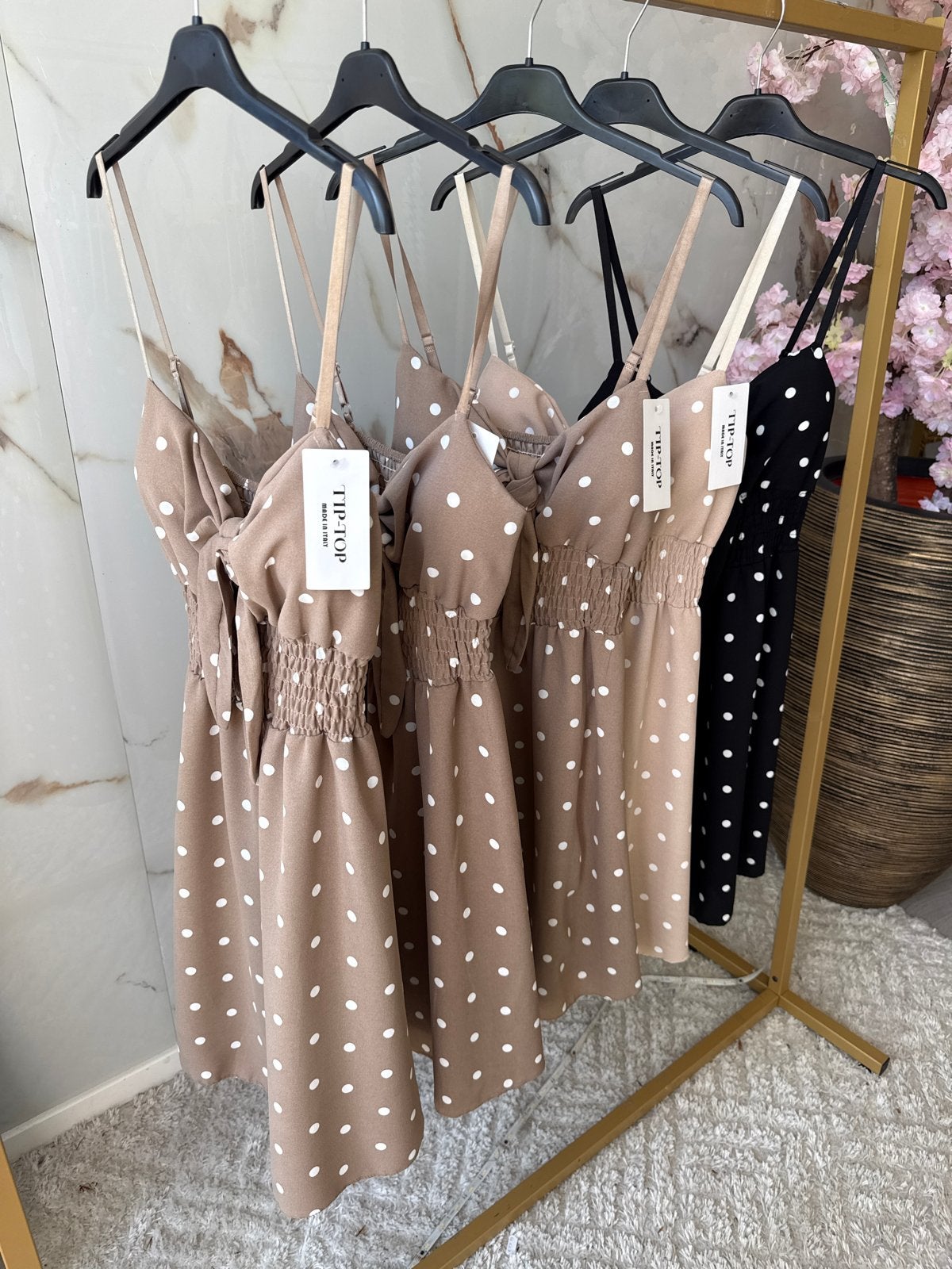 Partij 5 Polkadot Jurkjes - Ideaal voor Braderie/Markt, Maat 38/40 (M), Meerkleurig, 1329ab, Nieuw