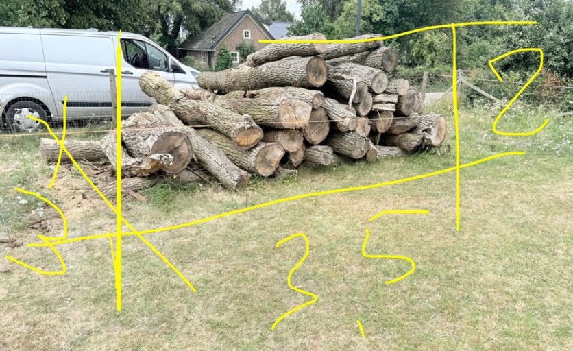 Grote partij boomstammen - eikenhout, 6 m³ of meer, Ophalen, Overige houtsoorten, Stammen