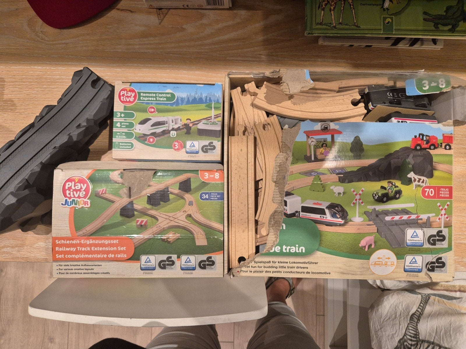 Playtive houten treinbaan met extra's en afstandsbediening, Ophalen of Verzenden, Zo goed als nieuw, Overige merken