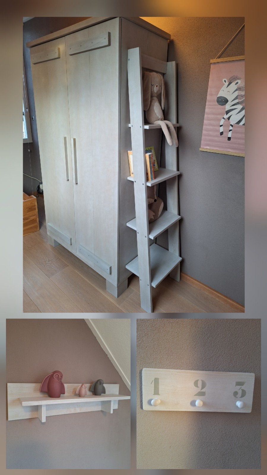 Bopita Kinderkamer Tim: Kledingkast, Wandrekken, Boekenrek, Ophalen, Kast, 50 tot 70 cm, 105 cm of meer