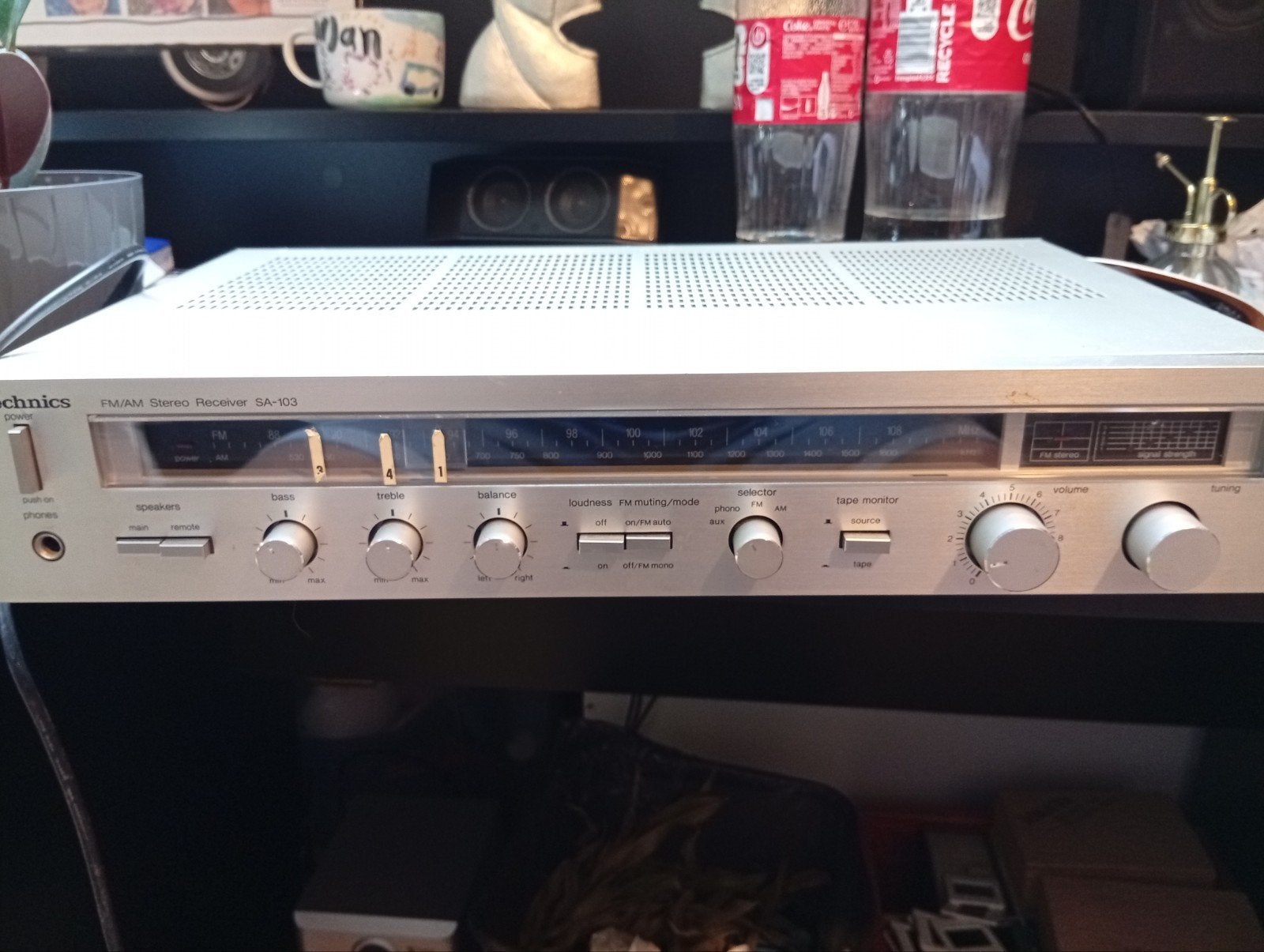 Technics SA-103 FM/AM Stereo Receiver, Gebruikt, Ophalen, Overige merken, Minder dan 60 watt