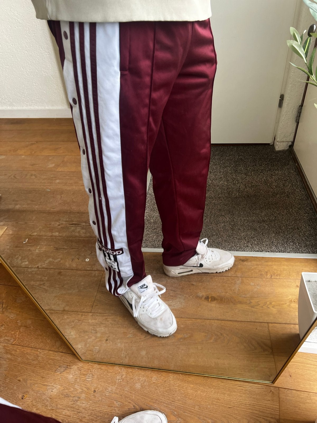 Adidas Adibreak trainingsbroek - bordeauxrood - maat S, Ophalen of Verzenden, Zo goed als nieuw, Maat 36 (S), Lang