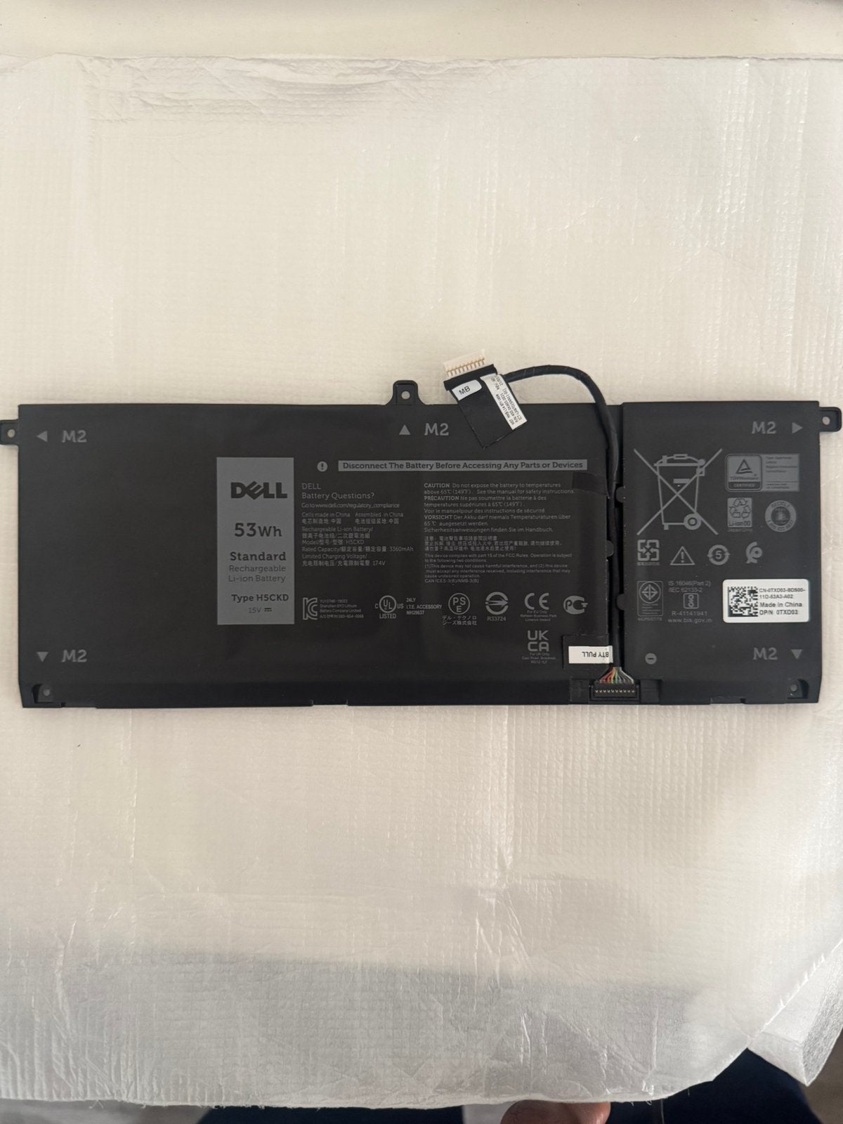 Dell 53Wh H5CKD laptop accu, Ophalen of Verzenden, Gebruikt