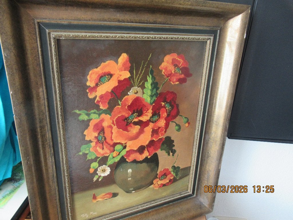 Tilly Moes, Bloemen, Paneel, Nederlandse school, Origineel werk
