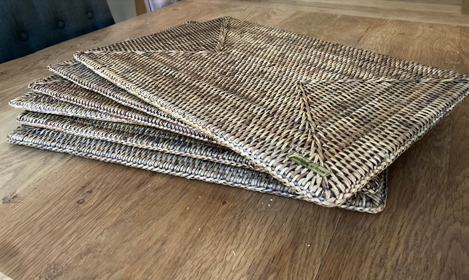 6 Nieuwe Rotan Placemats, natural/bruinachtig 31x46cm, Boho, Nieuw, Ophalen of Verzenden, Natuurlijk materiaal