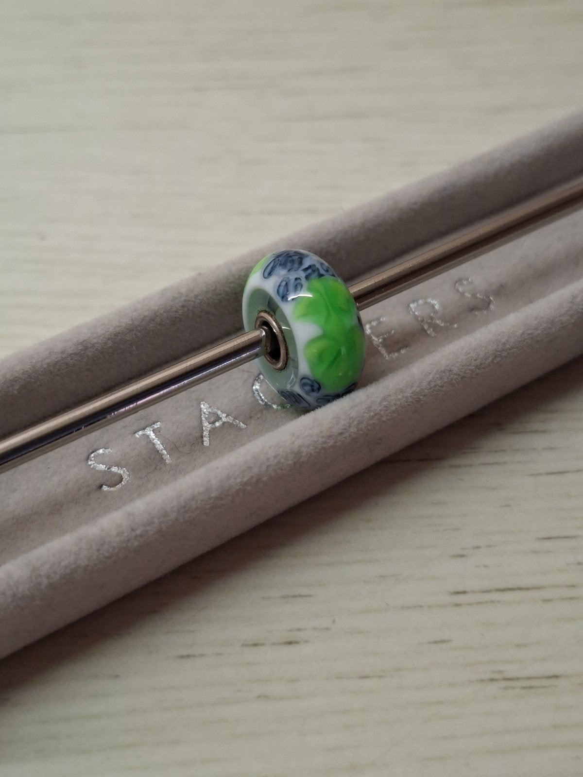 Trollbeads glasbead blauwe vlas, Ophalen of Verzenden, Zo goed als nieuw, Glas of Kristal, Trollbeads