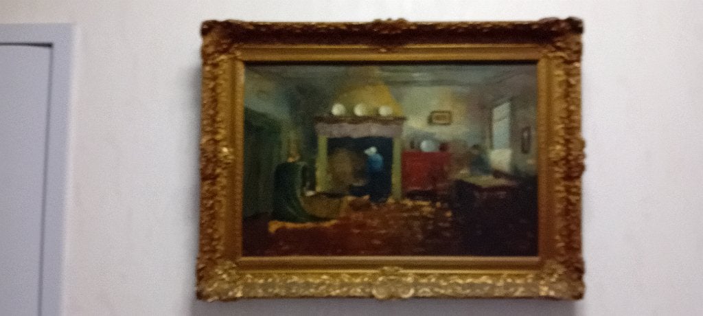 SCHILDERIJ VROUW BIJ HAARD, Ophalen