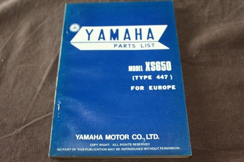 Yamaha XS650 1975 / 1976 motorcycle parts list XS 650, Motoren, Ophalen of Verzenden, Yamaha