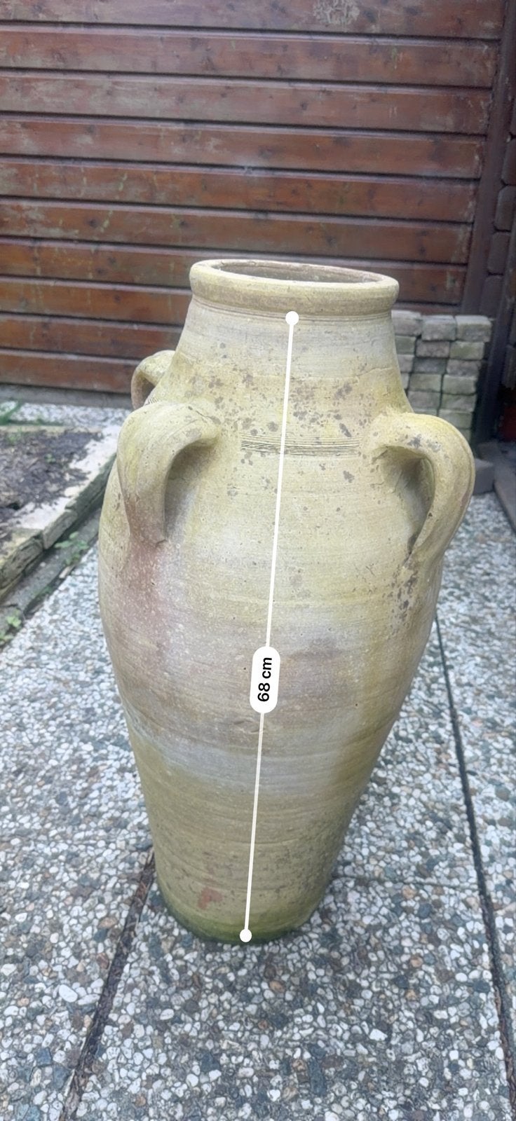 Grote vintage terracotta pot - 63 cm hoog, Antiek en Kunst, Ophalen