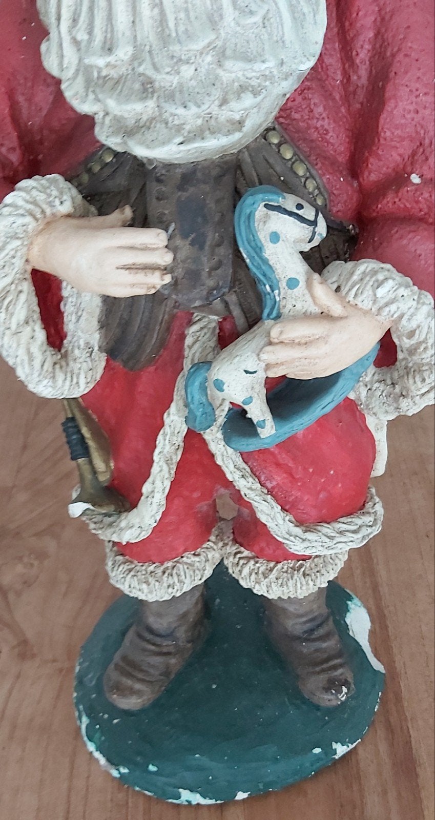 Vintage Kerstman uit 1993 Handgeschilderd van Gips met werk., Ophalen, Gebruikt