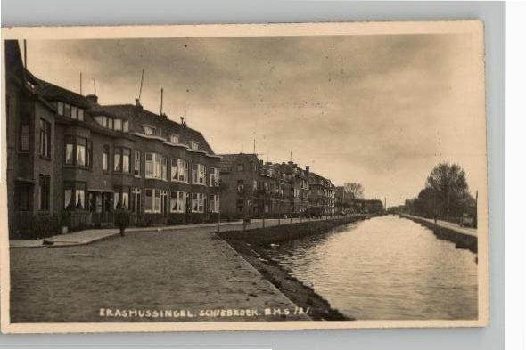 Schiebroek Erasmussingel FOTOKAART B.M.S. 121 st 1930
