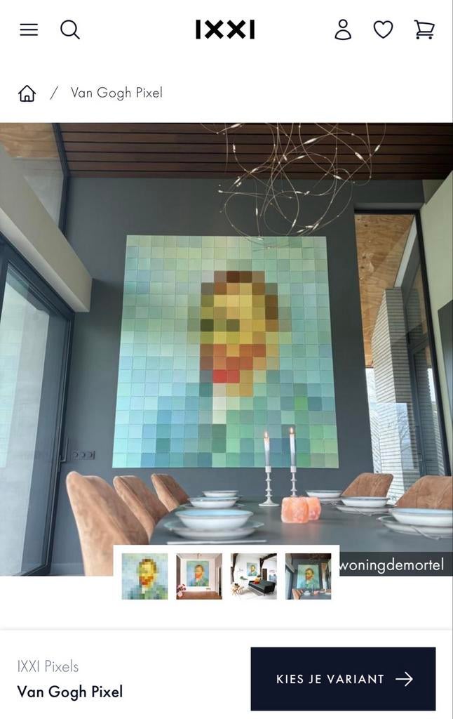 IXXI Pixels Van Gogh Pixel - Uniek Kunstwerk, Ophalen of Verzenden