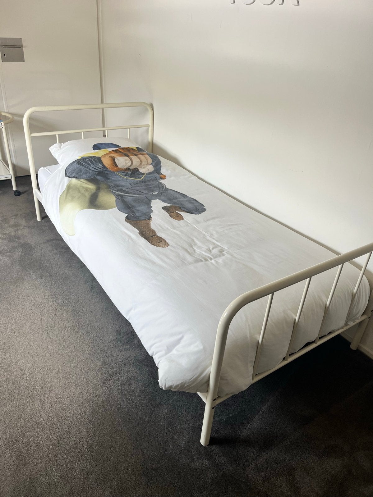 Eenpersoons bed wit metaal all incl., Ophalen, 90 cm, Eenpersoons, Wit