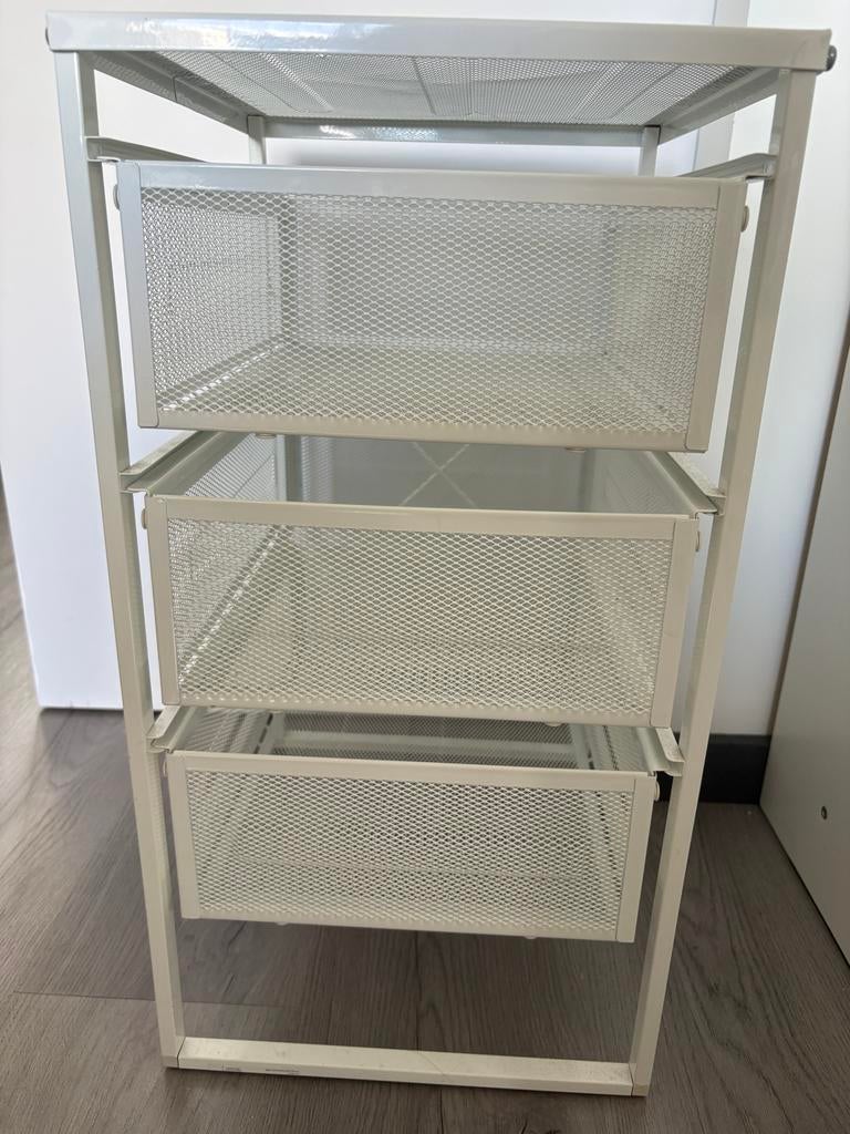 Ladeblok met 3 lades, wit metaal/ drawer metal, Huis en Inrichting, Kasten | Ladekasten, Minder dan 50 cm, Ophalen of Verzenden