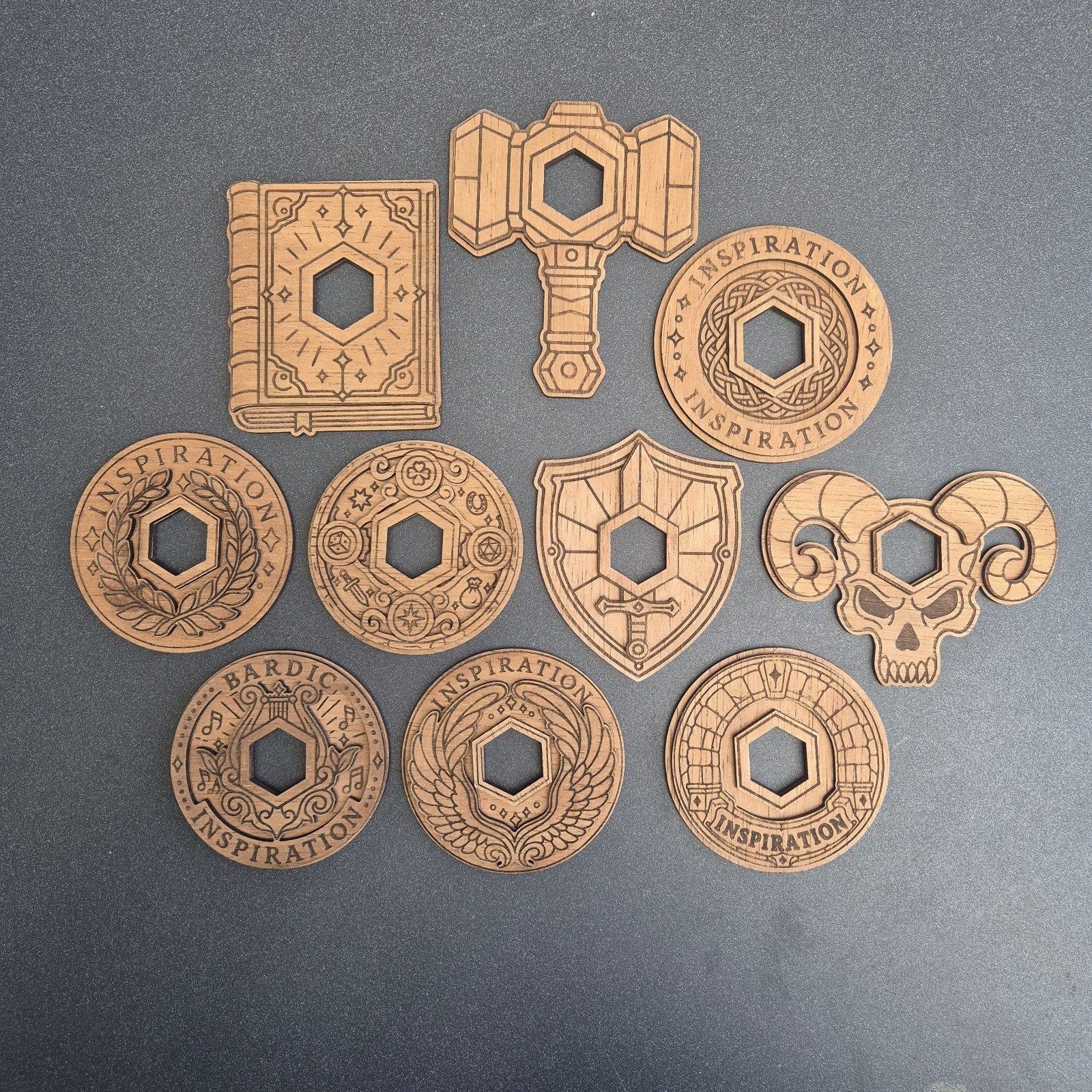 D&D Class / Inspiration Dice Tokens (Set van 4 naar keuze), Ophalen of Verzenden, Nieuw