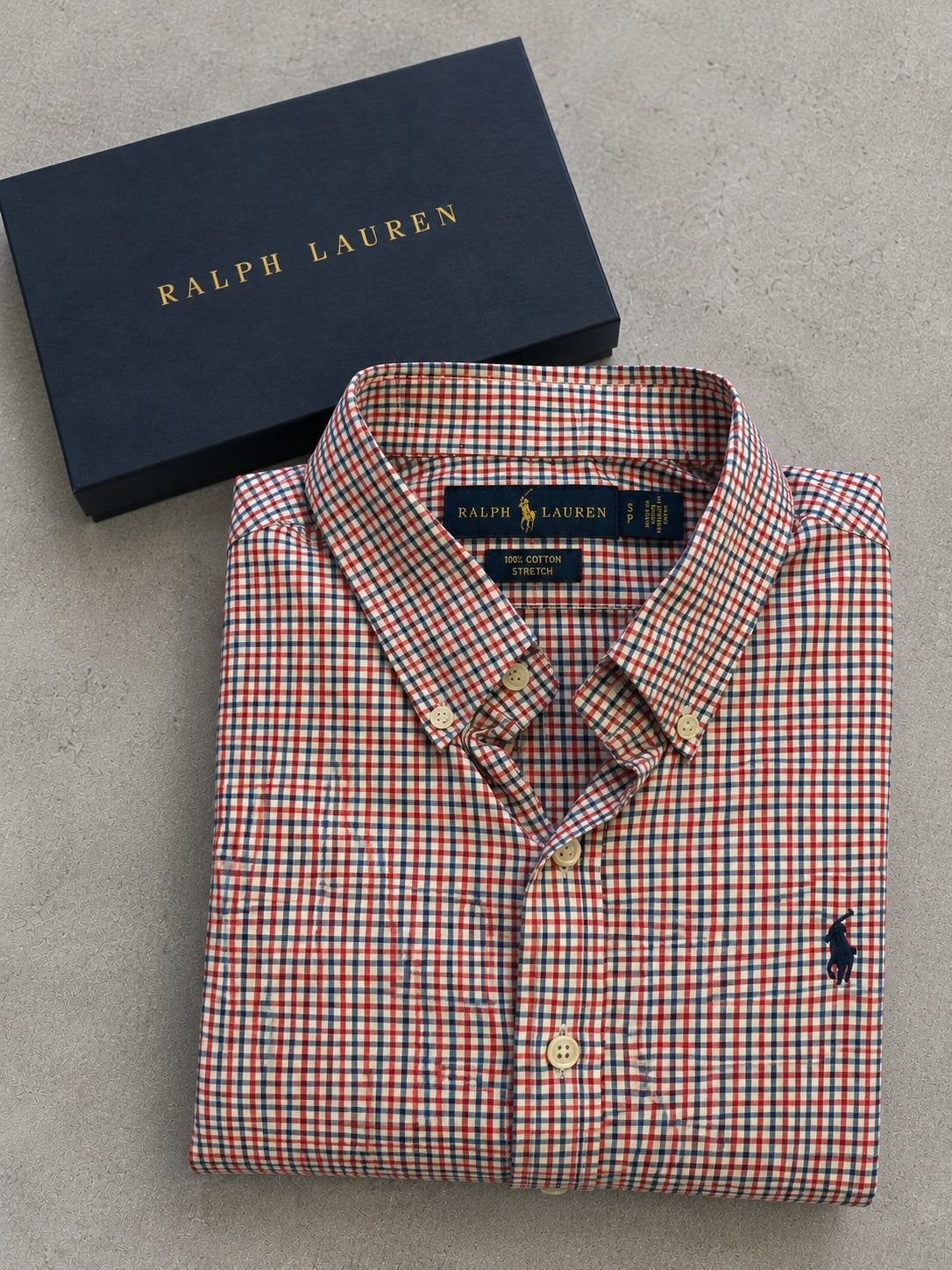 Ralph Lauren Geruit Overhemd - Rood, Blauw, Wit (Maat S), Kleding | Heren, Ophalen of Verzenden, Zo goed als nieuw, Meerkleurig