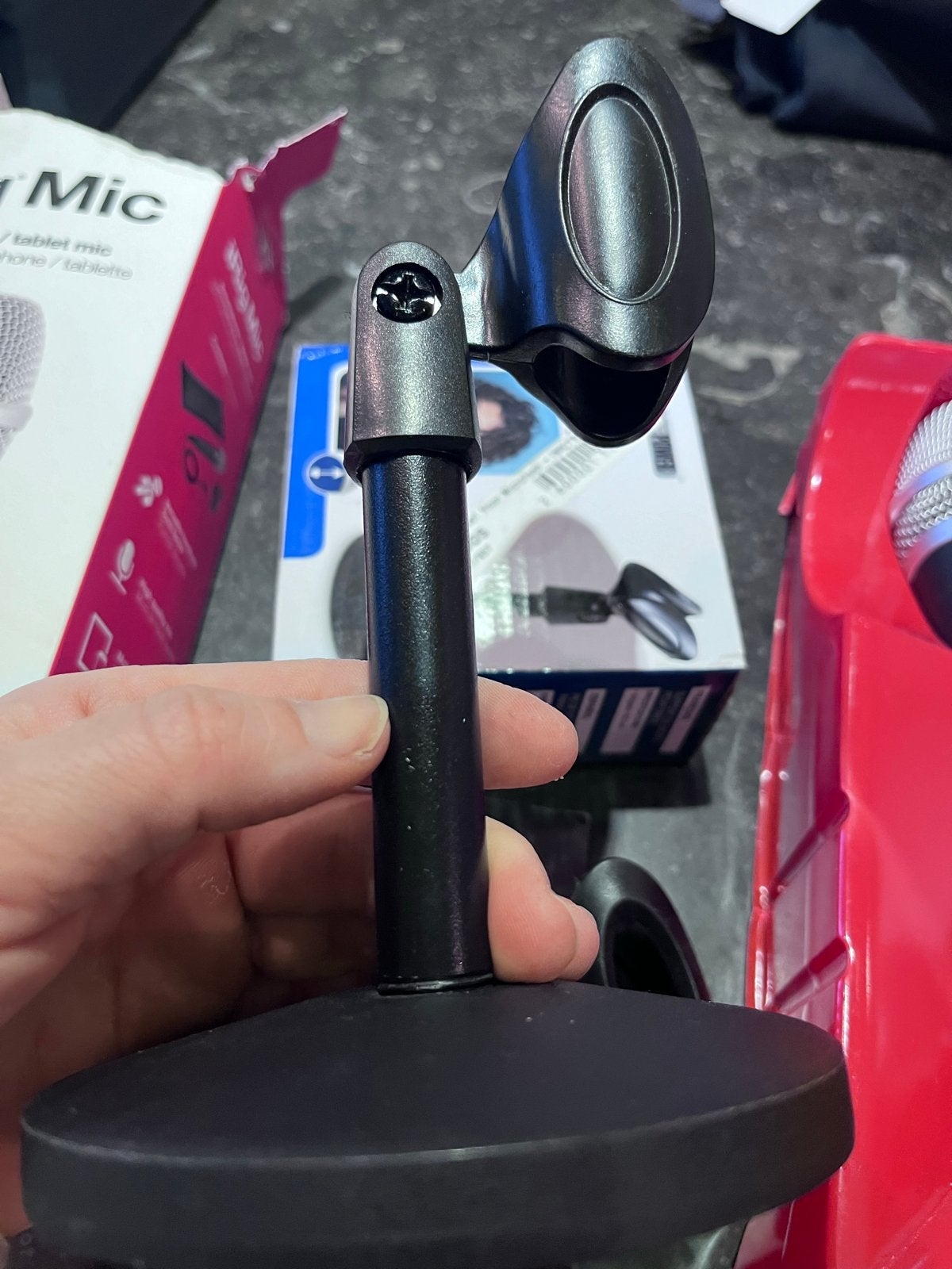iRig Mic: Microfoon voor smartphone/tablet met standaard, Muziek en Instrumenten, Microfoons, Ophalen of Verzenden, Zo goed als nieuw