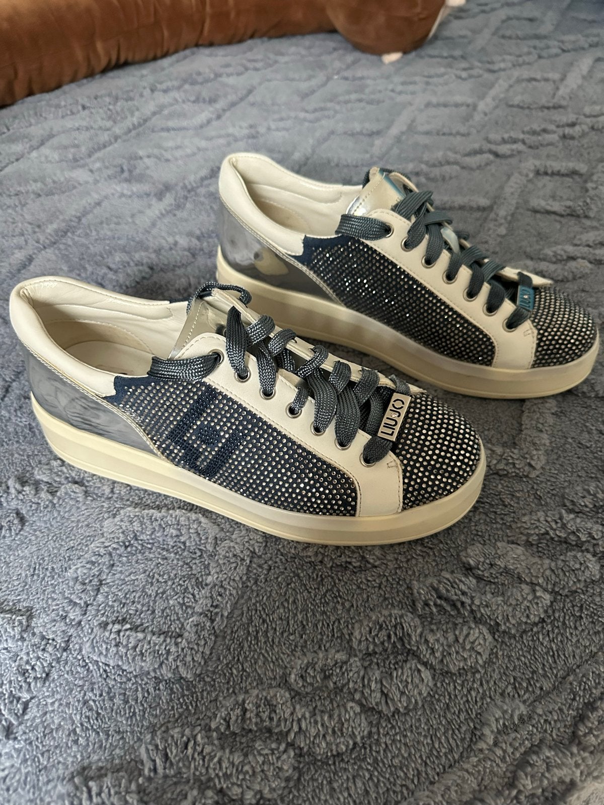 Liu Jo Sneakers Maat 36 Wit Zilver Donkerblauw Glitters, Kleding | Dames, Schoenen, Overige kleuren, Verzenden, Sneakers of Gympen
