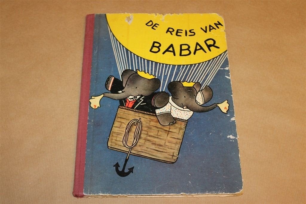 De Reis van Babar — De Brunhoff, Vintage Prentenboek 1948, Boeken, Ophalen of Verzenden, Gelezen