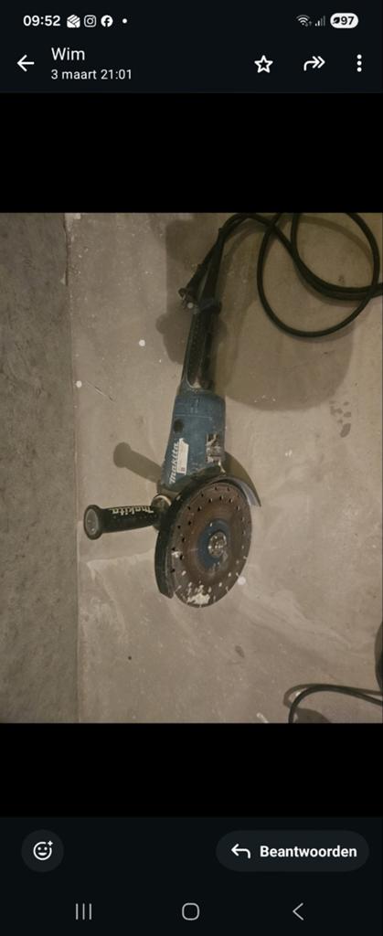 Te koop Makita grote haakse slijptol, Ophalen, 1000 watt of meer, Haakse handslijpmachine