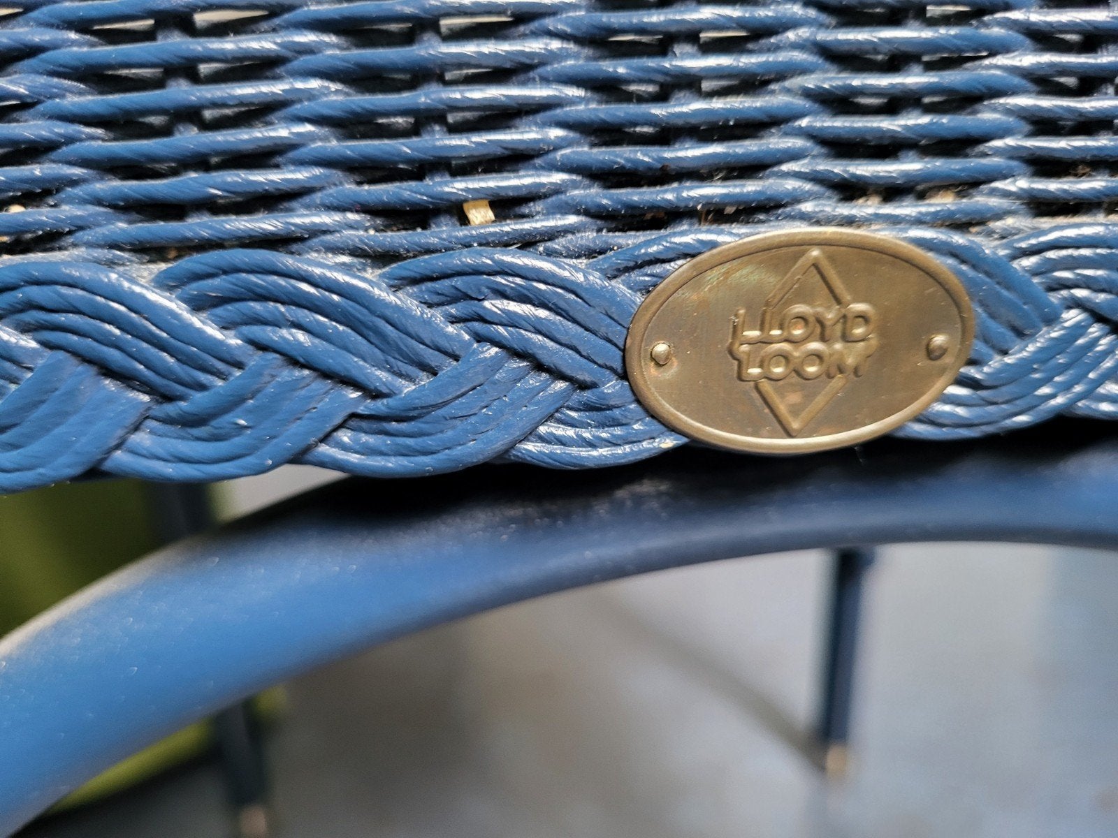 4 Lloyd Loom stoelen - Blauw, Huis en Inrichting, Stoelen, Ophalen, Gebruikt, Blauw, Vintage, Klassiek